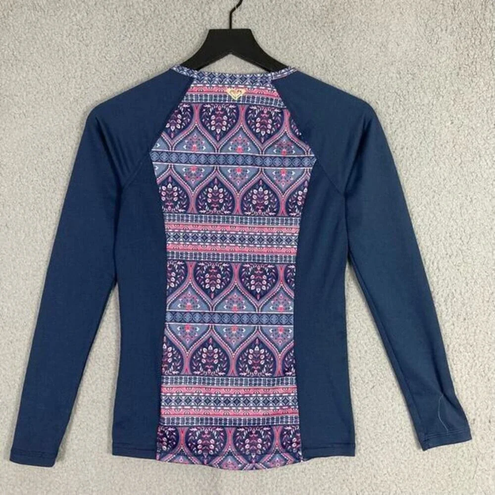 Roxy Waves Long Sleeve Rash Guard Swim Shirt UPF 50 Stretchy Women's Size S - Picture 6 of 10
